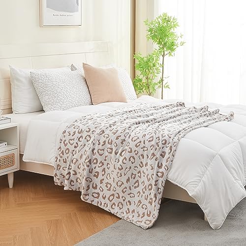 Premium Cheetah Print Flannel Fleece Throw Blanket for Women - Soft Warm Cozy