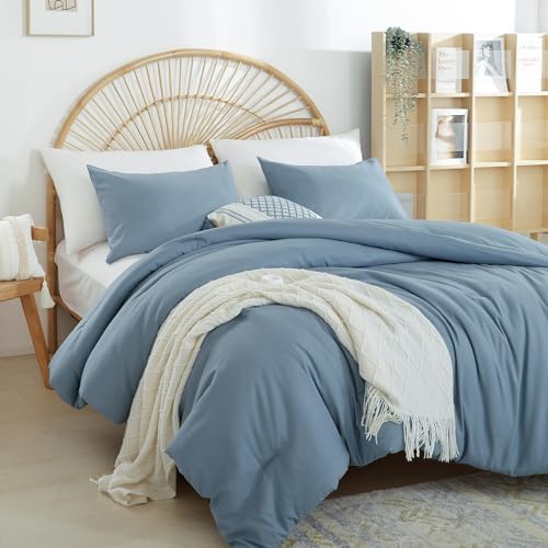 Durable Dusty Blue Comforter Set for King Size