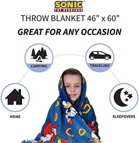 Sonic The Hedgehog Cozy 46x60 Throw Blanket