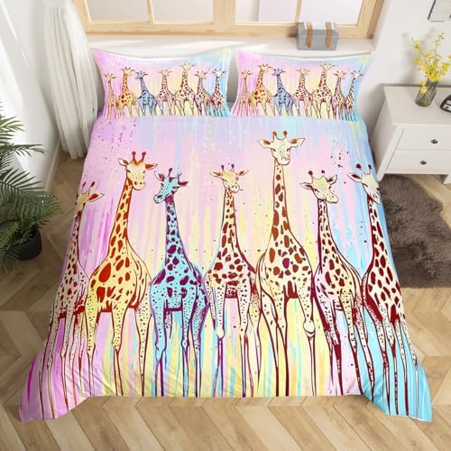 Giraffe Bedding Set Full Size Duvet Cover Pillowcases Eco-Friendly Durable