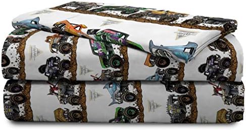 Jay Franco Monster Jam Tracks - Cozy Twin Sheet Set for Kids
