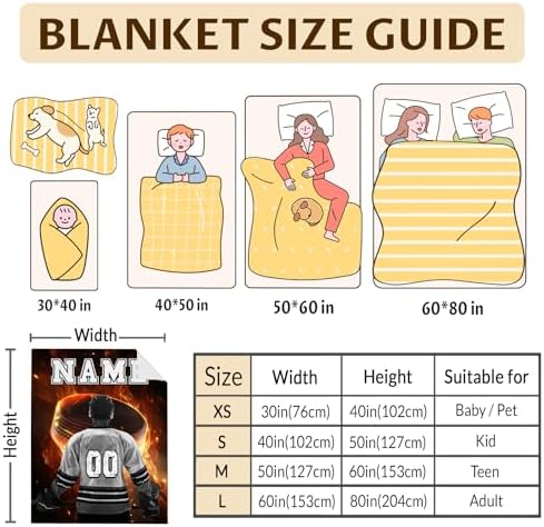 Personalized Hockey Blanket for Boys and Men