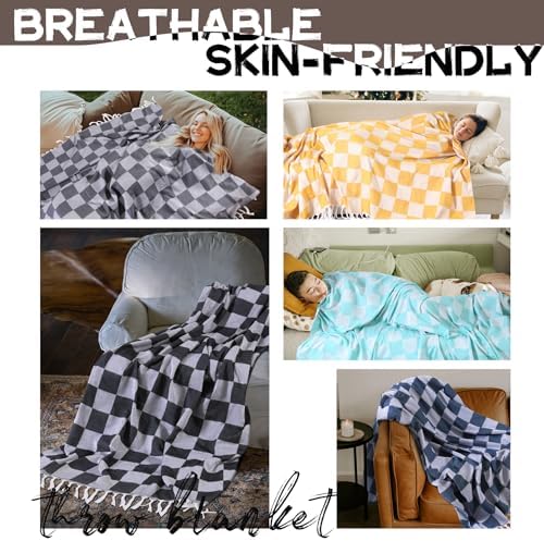 Genovega Lightweight Woven Throw Blanket Navy Blue