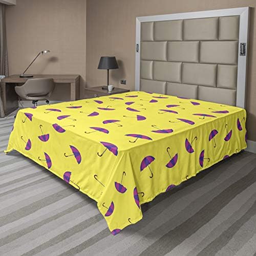 Elegant Ambesonne Flat Sheet Retro Design 100 Brushed Microfiber Machine Washable