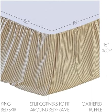Luxurious Country Bed skirt Farmhouse-Inspired Bedding for King Beds