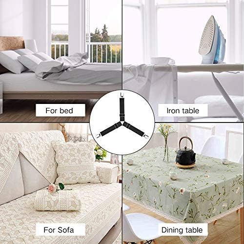 Adjustable Foloda Bed Sheet Fastener 4 Stable Triangle Clips with Nickel Clamps