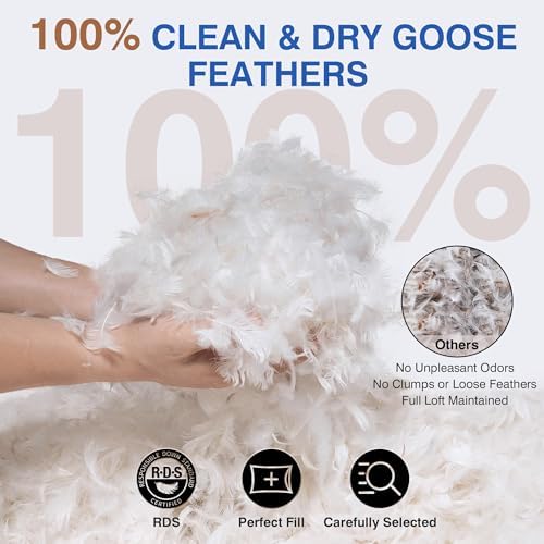 Luxury Goose Feather Pillow with 60 Down Fill