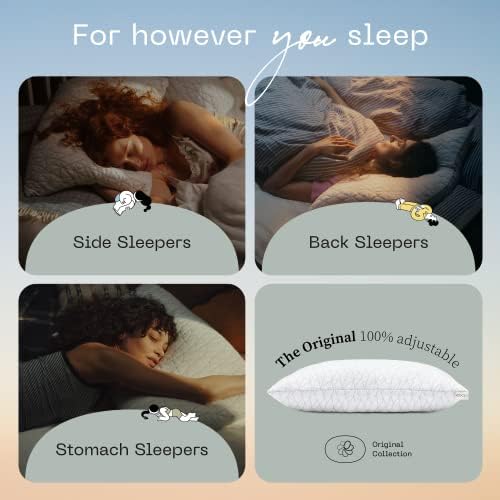Originally Adjustable Queen Memory Foam Pillow-Certified for Sleep Comfort