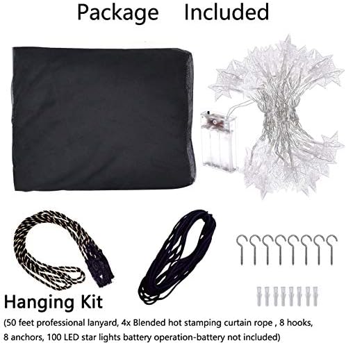 8 Corner Bed Canopy with 100 LED Star String Lights