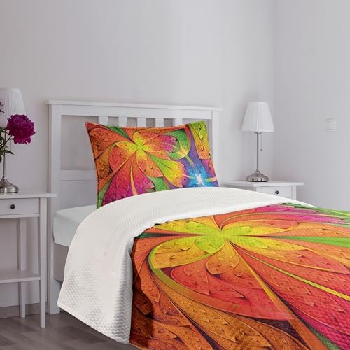Vibrant Rainbow Curves Bedspread Set