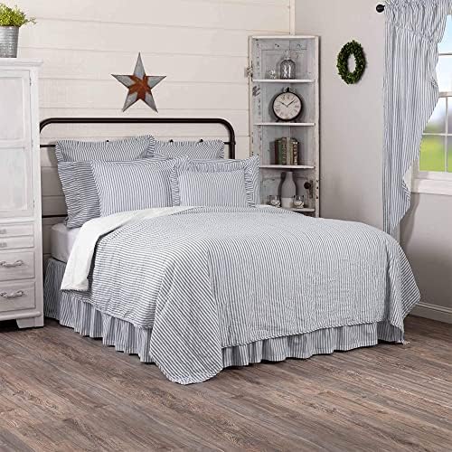Twin Bed Coverlet Soft Cozy Denim Stripe Bedding