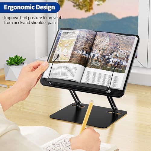 Ergonomic Book Holder Adjustable for Laptops Tablets