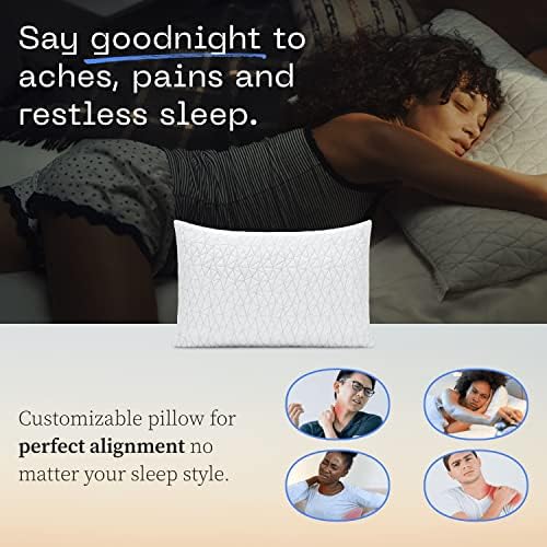 Originally Adjustable Queen Memory Foam Pillow-Certified for Sleep Comfort