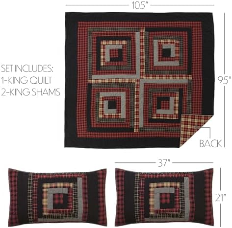 Stylish Rustic Canvas Quilt Set King Bedding with Rustic Pillow Shams Machine Washable