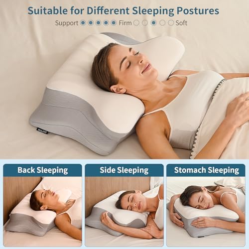 Ergonomic Memory Foam Neck Pillow for Pain Relief