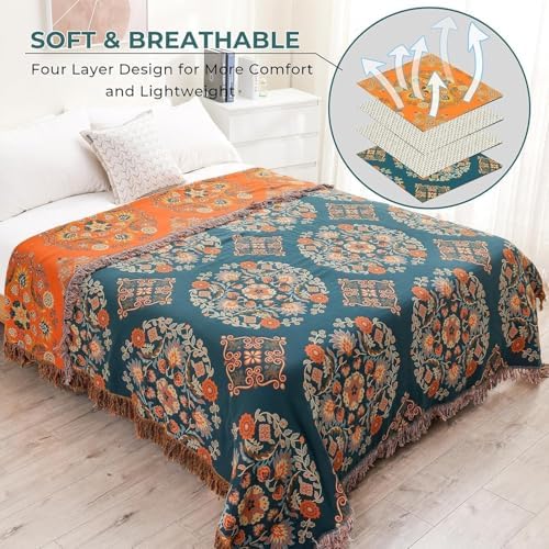 Warm Cozy 100 Cotton Soft Blanket - Rustic Farmhouse Style 8090