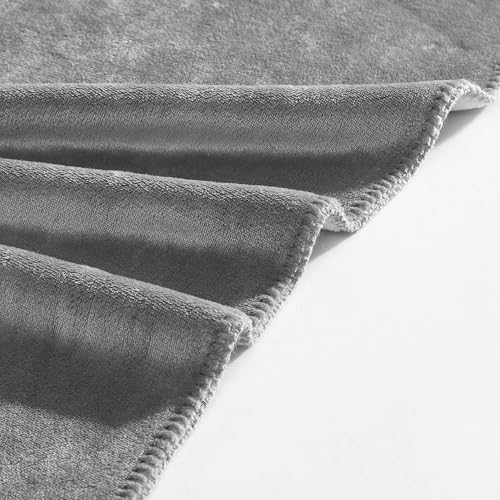 Calvin Klein Reversible Solid Grey Throw Blanket 50x70