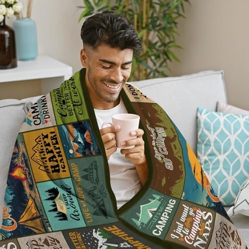 Premium Camping Blanket for Men Hilarious Functional Gift for Dads Day