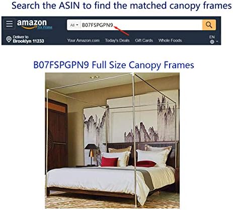 Mengersi Canopy Bed Curtains Full Size Sky Blue