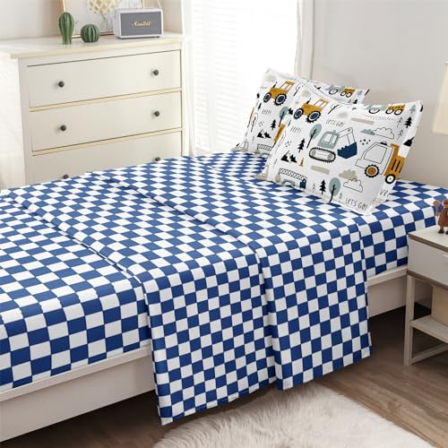 4-Pcs Construction Twin Bedding Set for Kids