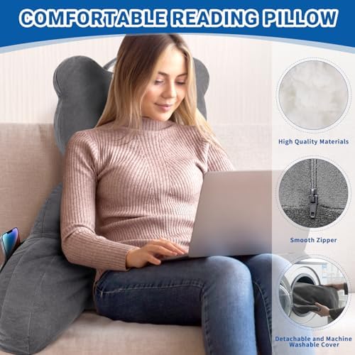 Ergonomic Reading Pillow for Adults - Soft Durable