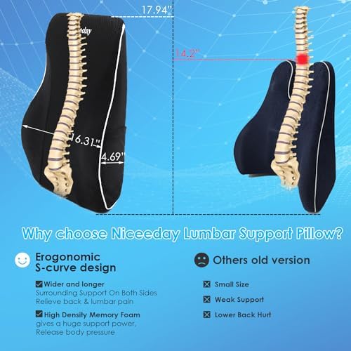 Adjustable Lumbar Pillow for Office Chairs and Cars