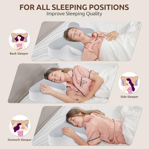 Memory Foam Cervical Pillow for Bed Side Back Stomach Sleepers