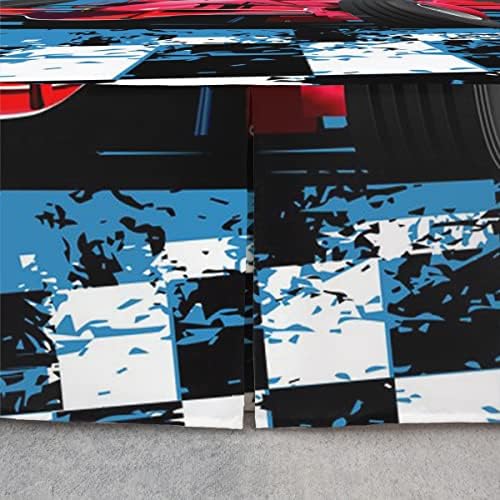 Boys Race Car Bed Skirt Cool and Durable for Kids Bedrooms