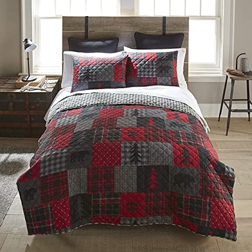 Donna Sharp FullQueen Quilt Set - Trendy Gingham Design Machine Washable