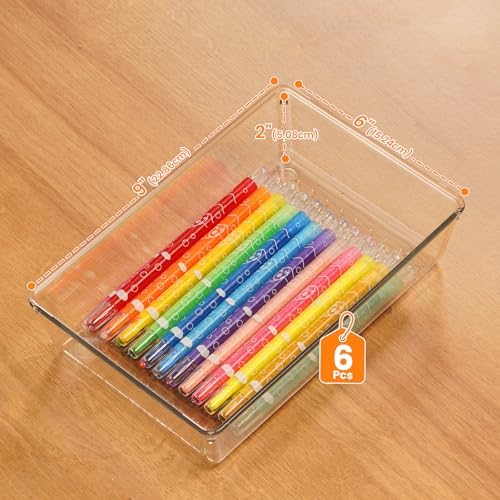 6-Pack Acrylic Drawer Organizers