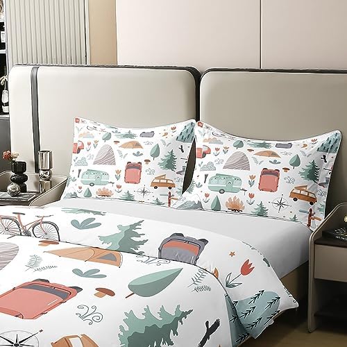 Erosebridal Kids Camper Theme 100 Cotton Duvet Cover Set King