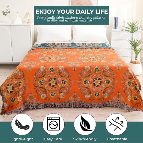 Warm Cozy 100 Cotton Soft Blanket - Rustic Farmhouse Style 8090