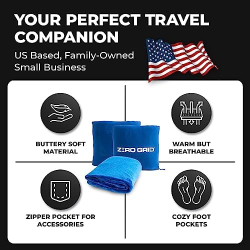 Zero Grid Lightweight Travel Blanket Royal Blue