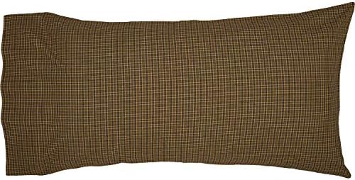 VHC Tea Cabin King Pillow Case Set Moss Green