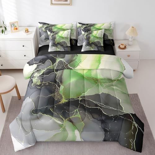 Stunning Black and Green Comforter Set