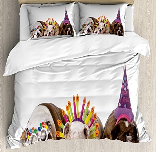 Ambesonne Bulldog Duvet Cover Set 3 Piece California King