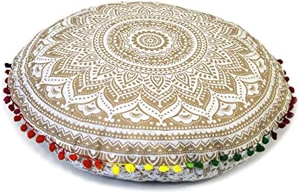 22 Round Mandala Boho Pillow Cover