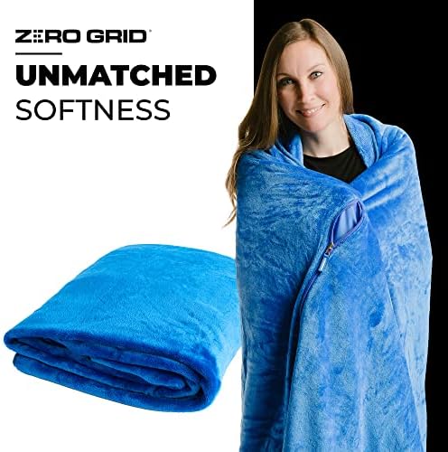 Zero Grid Lightweight Travel Blanket Royal Blue