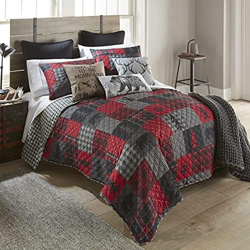 Donna Sharp FullQueen Quilt Set - Trendy Gingham Design Machine Washable