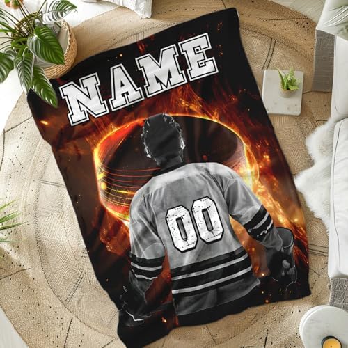 Personalized Hockey Blanket for Boys and Men