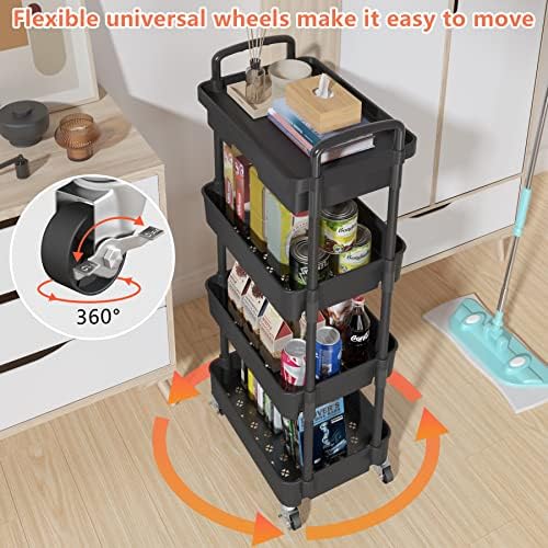 Calmotee 4-Tier Rolling Storage Cart