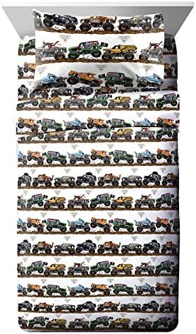 Jay Franco Monster Jam Tracks - Cozy Twin Sheet Set for Kids