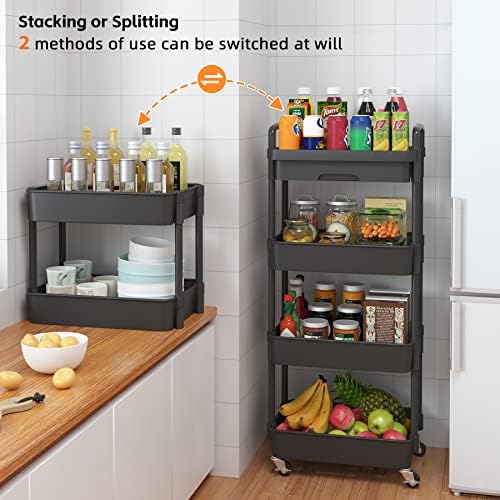Calmotee 4-Tier Rolling Storage Cart