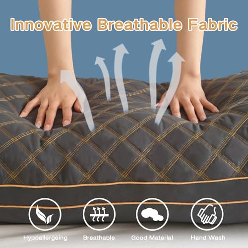 YZ HOME Long Body Pillow - Firm Memory Foam Adjustable Height Grey