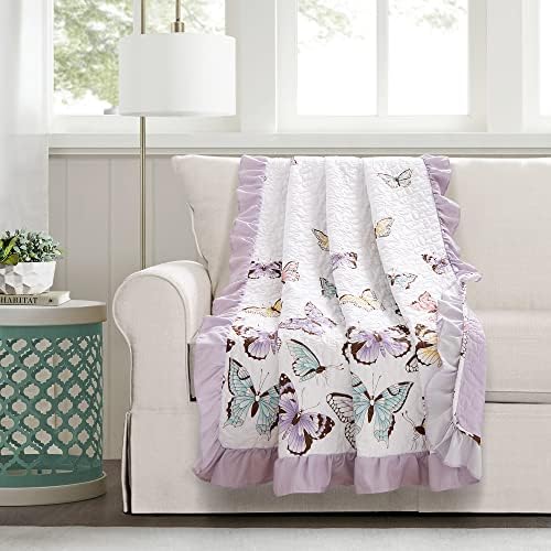 Lush Decor Flutter Butterfly Throw Blanket 50x60 inches Lilac Design