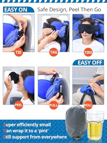 SARISUN Travel Pillow for Airplanes Car Road Trips