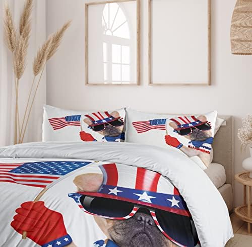 Ambesonne Patriotic 4th of July Duvet Cover Set for Kids