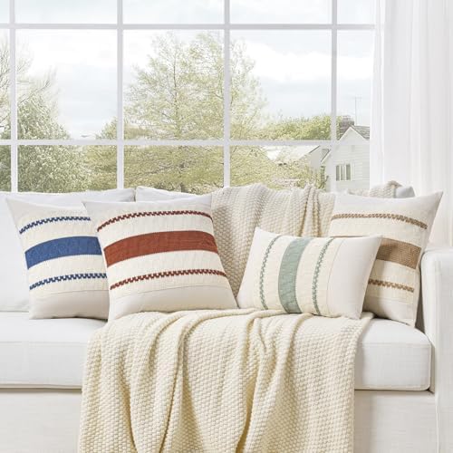 Fancy Homi Set of 2 sage boho 12x20 inch throw pillow covers