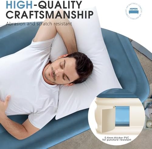 DIVON Twin Air Mattress - compact durable built-in pump