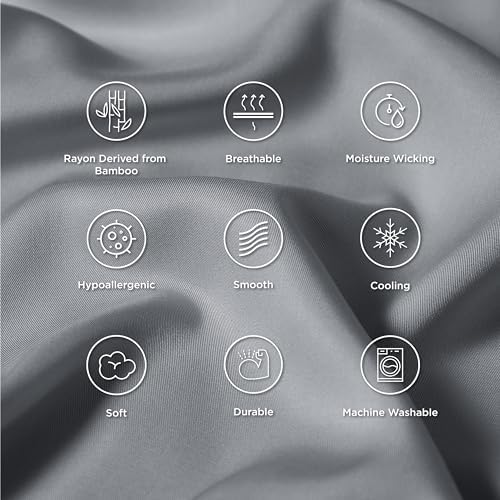 Bedsure 20x30 Pillowcases cooling Bamboo Pillowcase Set for Queen Size